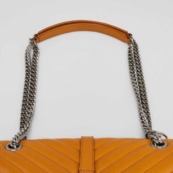 Yves Saint Laurent Yellow Matelasse Leather Medium Punk Chain Bag - Picture 5 of 12